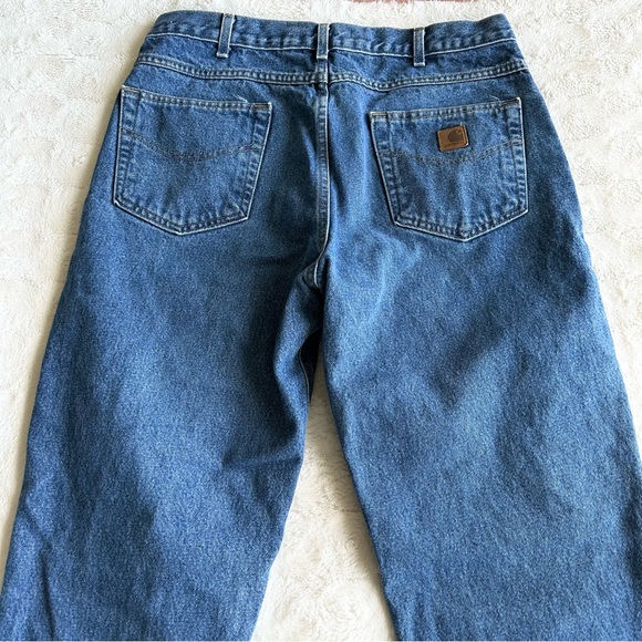 Vintage Carhartt Jeans Mens 33x31 (Tag 36x32) Blue B18 Straight Leg Skater Vtg - Picture 6 of 11